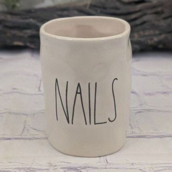 Rae Dunn NAILS Ceramic Bathroom Cup Holder - Picture 1 of 8